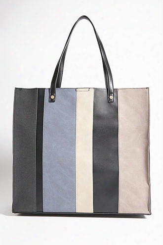 Colorblock Faux Leather Tote