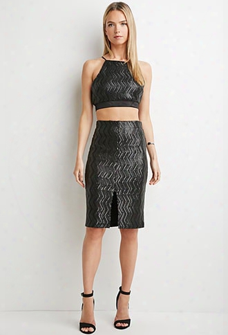 Contemporary Sequin Pencil  Skirt