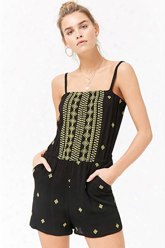 Embroidered Cami Romper