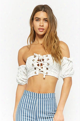 Eyelet Detail Crop Top