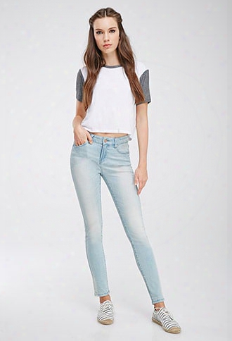 Faded Mid-rise Skinny Jeans