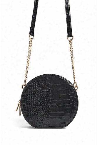 Faux Croc Skin Crossbody Bag