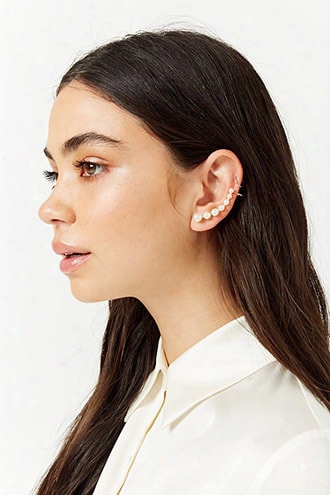 Faux Pearl Ear Climbers