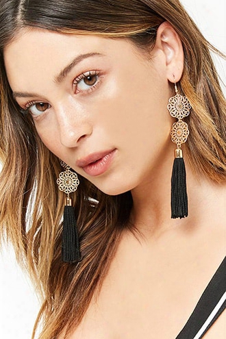 Filigree Tassel Drop Earrings