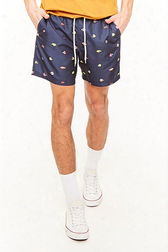 Fish Print Swim Trunks