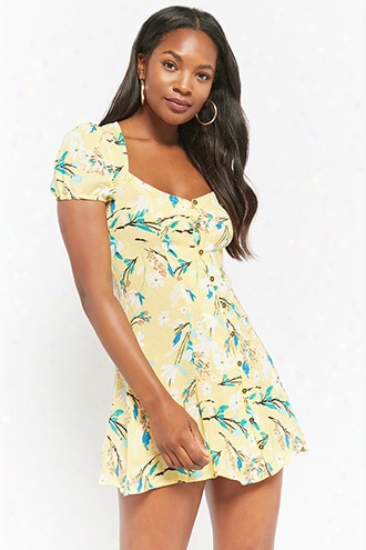 Floral Button-front Dress