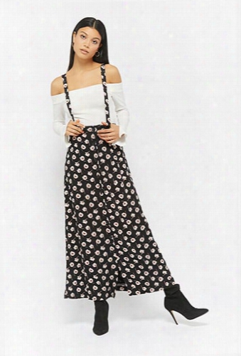 Floral Button-front Overall Dress