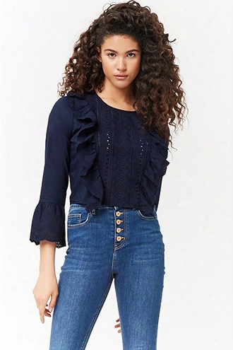 Floral Embroidered Eyelet Top
