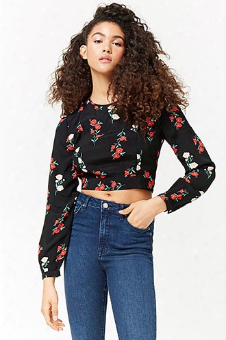 Floral Tie-back Crop Top