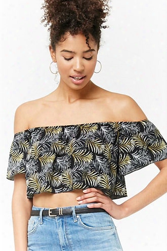 Foliage Print Crop Top