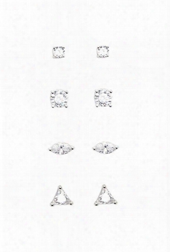 Geo Cz Stud Earring Set