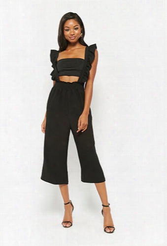 London Rose Ruffle Culotte Jumpsuit