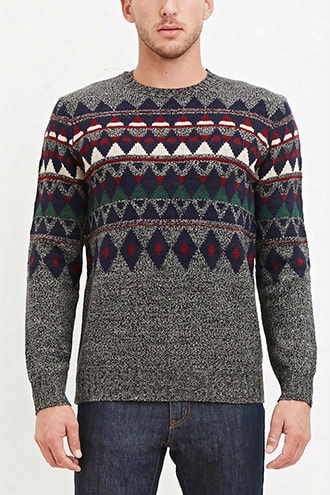 Marled Geo-patterned Sweater