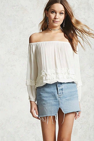 Off-the-shoulder Ruffled Top