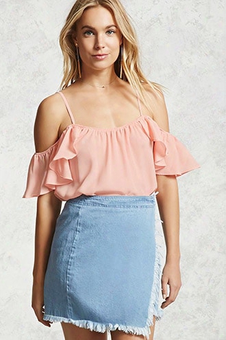 Open-shoulder Ruffled Cami