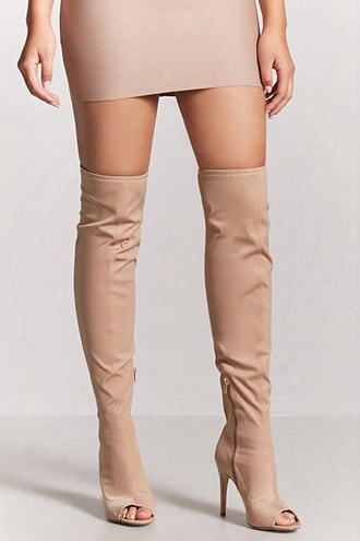 Over-the-knee Open-toe Boots