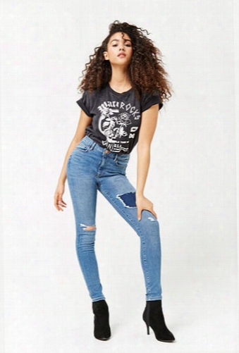 Patched High-rise Jeans