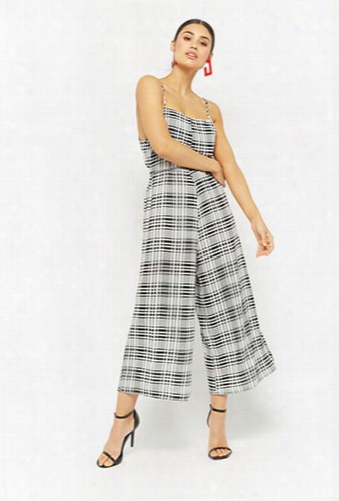 Plaid Culotte Cami Jumpsuit