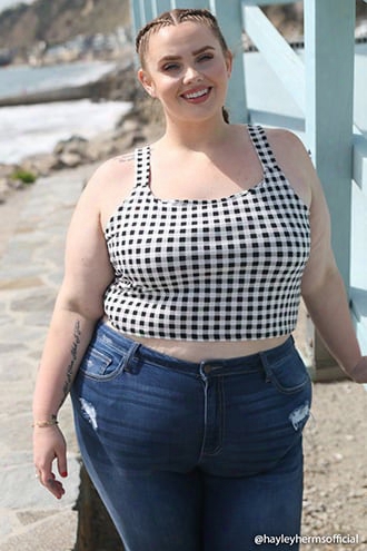 Plus Size Gingham Crop Top