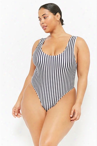 Plus Size Kulani Kinis Striped One-piece Swimsuit