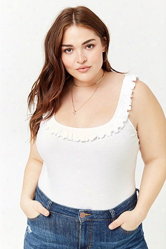 Plus Size Ruffled Ribbed Knit Top