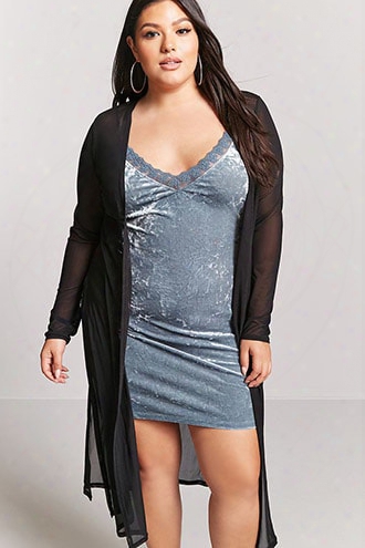 Plus Size Vented Mesh Duster