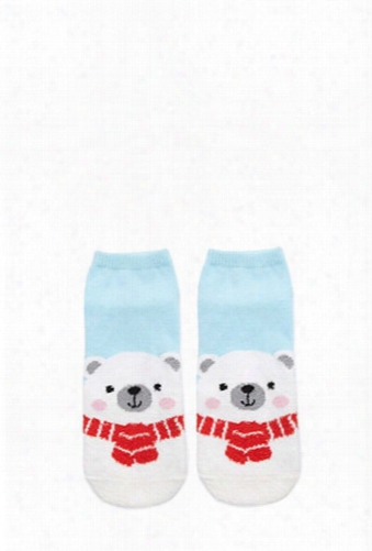 Polar Bear Graphic Ankle Socks