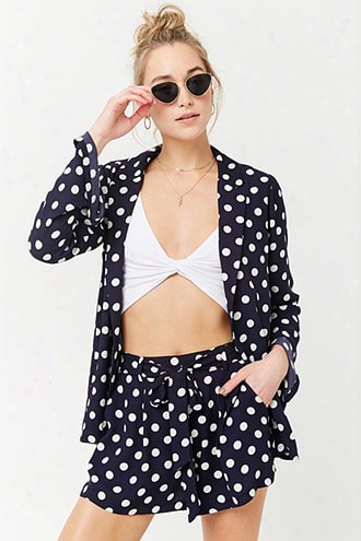 Polka Dot Open-front Blazer