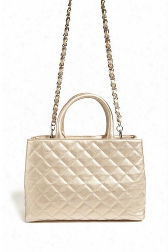 Quilted Faux Leather Satchel