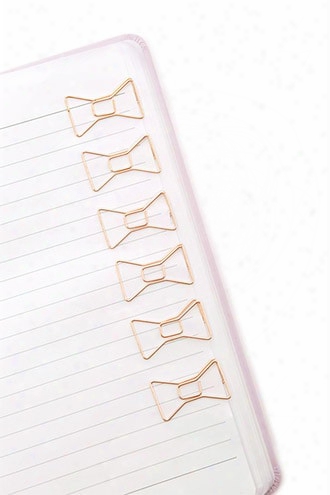 Rose Gold Bow Paper Clip Set