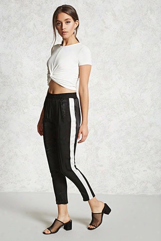 Satin Contrast Stripe Pants