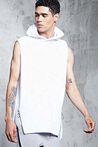 Side-zip Sleeveless Hoodie