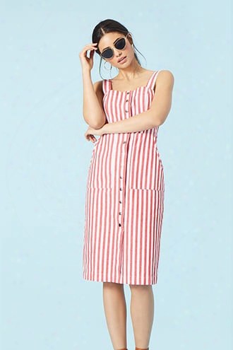 Striped Button-front Dress