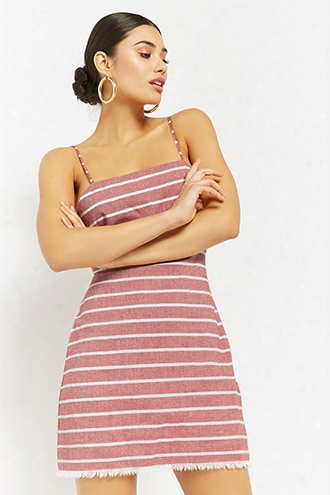 Striped Cut-ou Self-tie Cami Dress