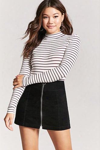 Striped Mock Neck Bodysuit