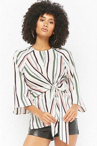 Striped Tie-front Top
