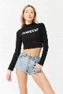 Nascar Mock Neck Crop Top