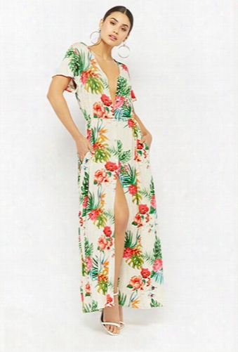 Tropical Floral Print Dress