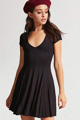 V-neck Mini Swing Dress