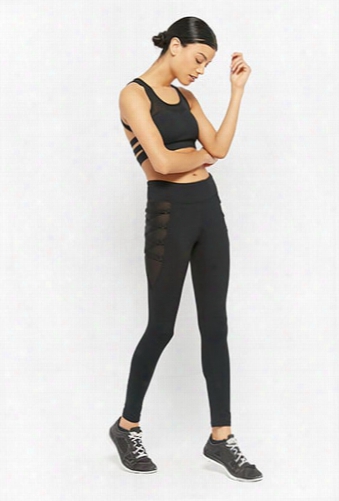 Active Mesh-panel Lace-up Leggings