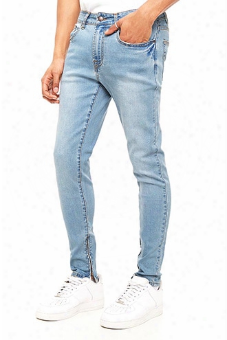 Ankle Zipper Skinny Jeans