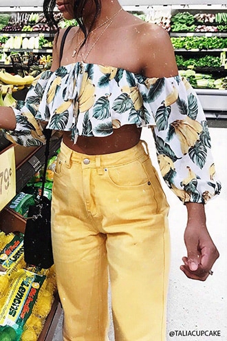 Banana Print Crop Top