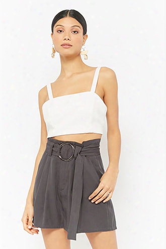 Belted Paperbag-waist Shorts