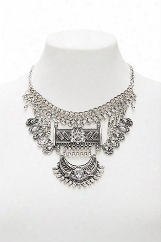 Boho Tribal-inspired Rhinestone Statement Necklace