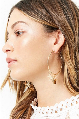 Charm Hoop Earrings