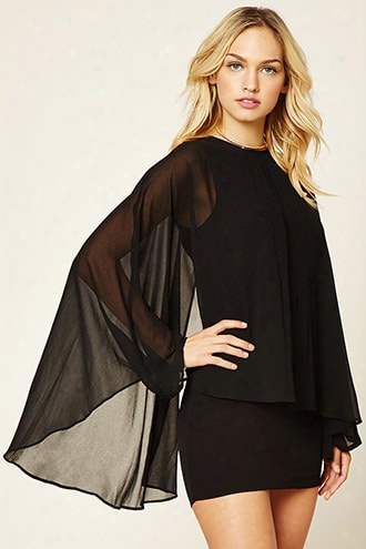 Contemporary Cape-sleeve Dress