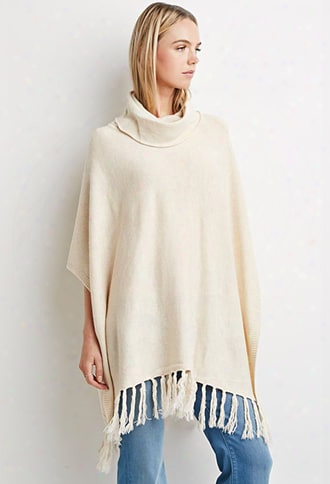 Contemporary Fringed Hem Poncho