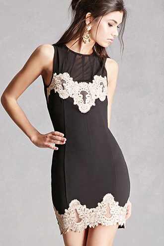 Crochet-panel Sheath Dress