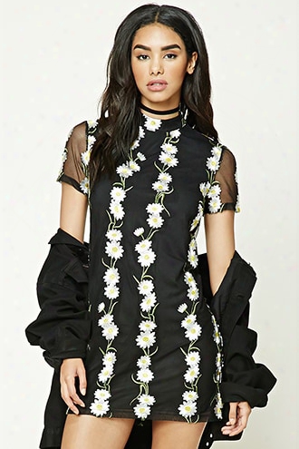 Daisy Embroidered Shift Dress