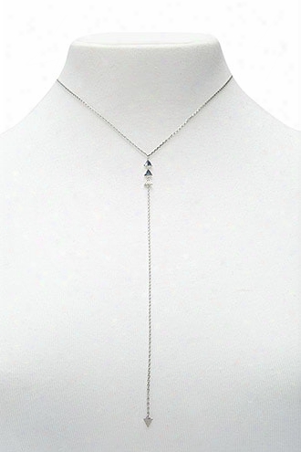 Drop Chain Triangle Charm Necklace